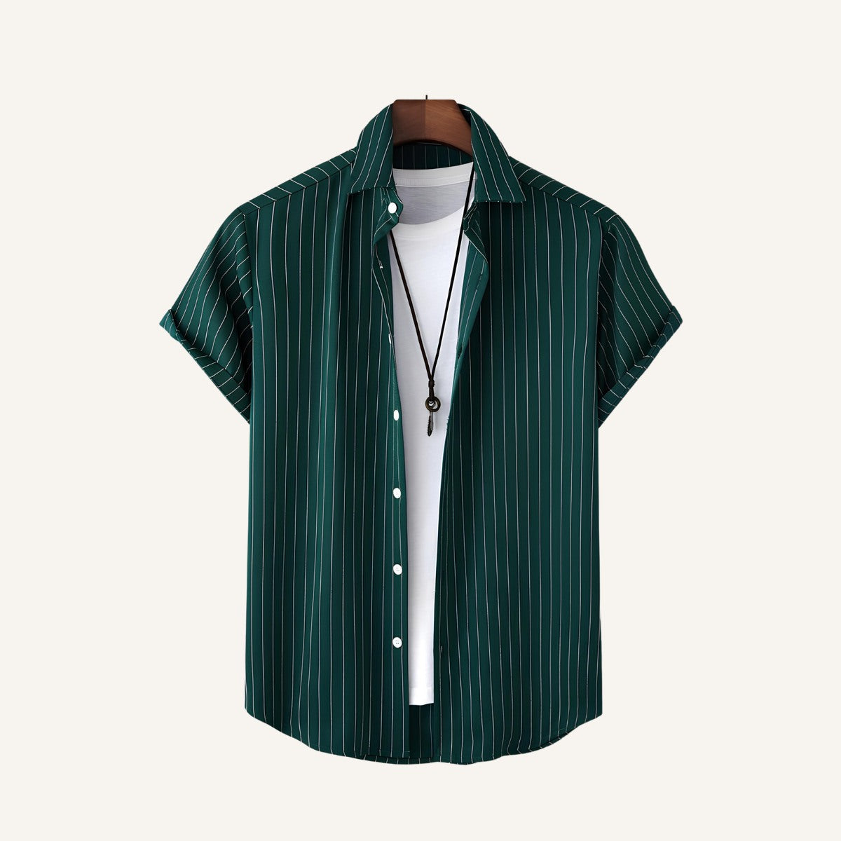 Camisa de Hombre de Rayas Verdes Nautic