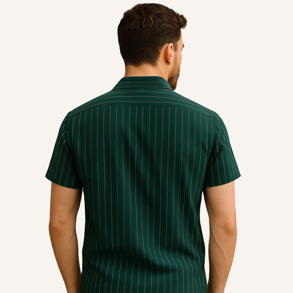 Camisa de Hombre de Rayas Verdes Nautic