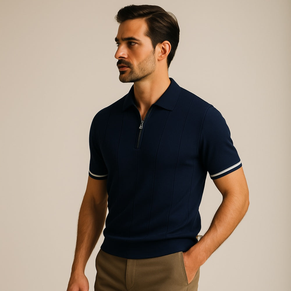 Camisa Polo para Hombre con Medio Cierre Old Money Vissori