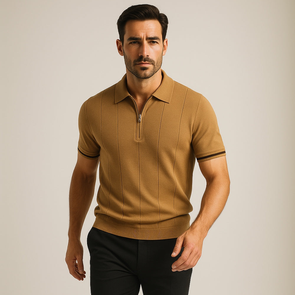 Camisa Polo para Hombre con Medio Cierre Old Money Vissori