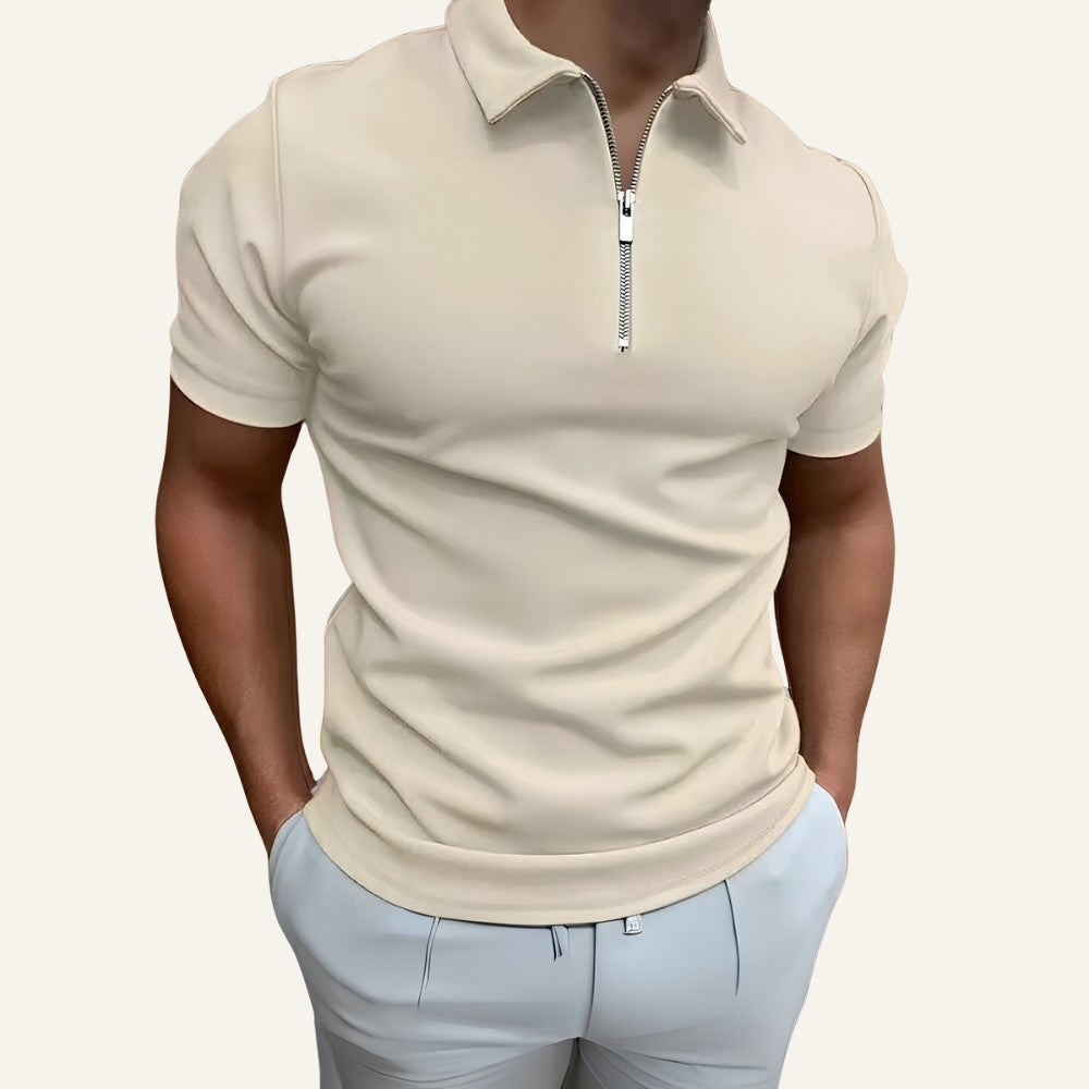 Camisa Polo Elegante para Hombre con Medio Cierre Perion