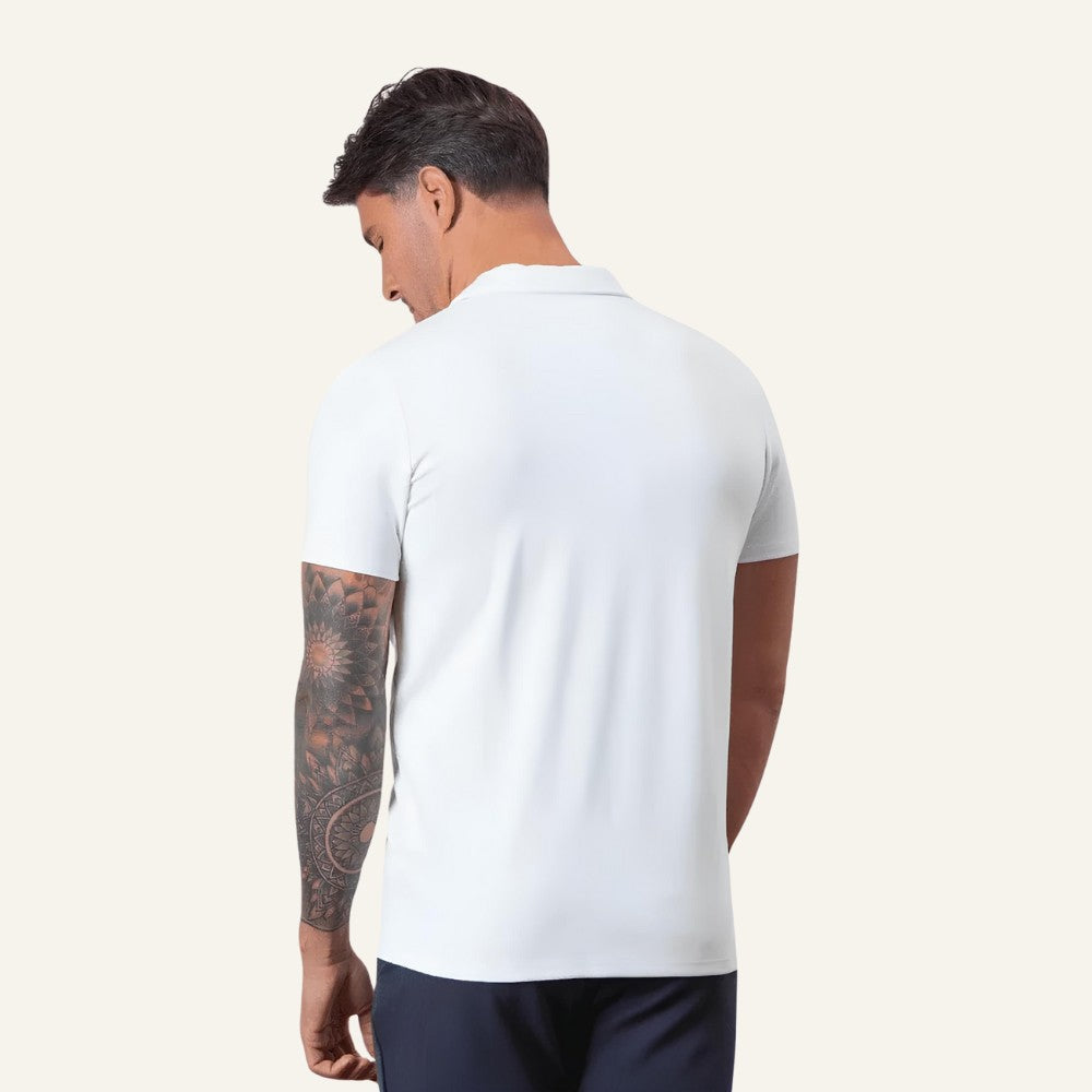 Camisa Polo Elegante para Hombre con Medio Cierre Perion