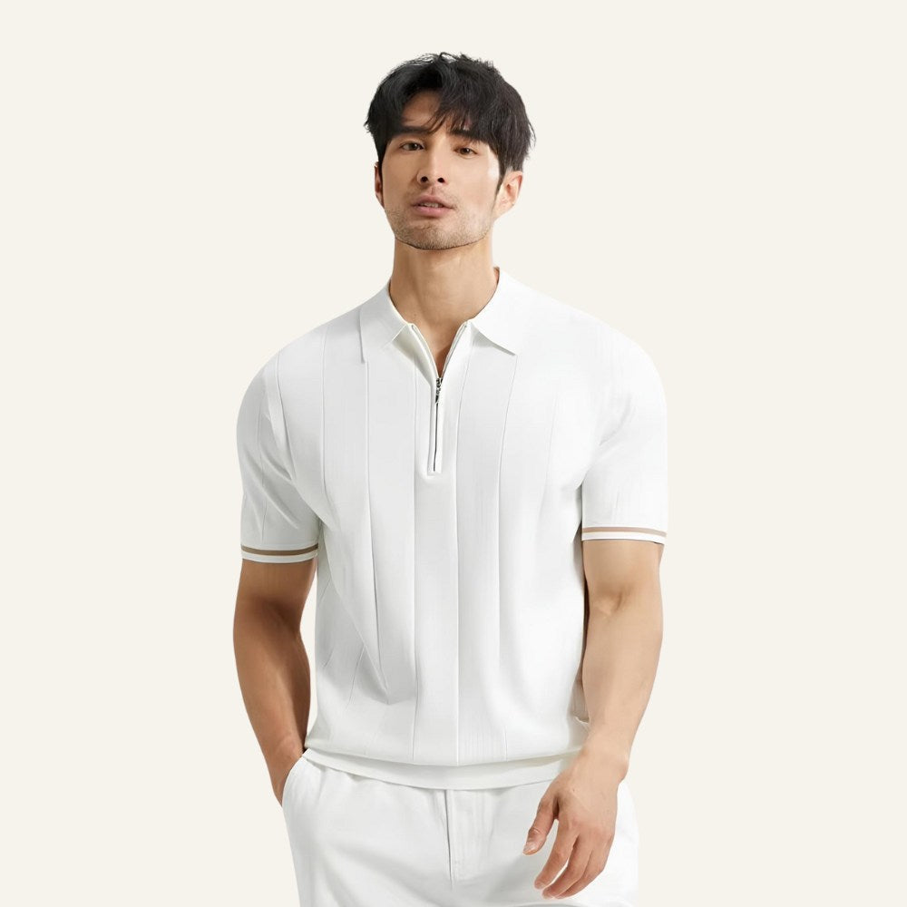 Compra 1 y llévate 2 – Camisa Polo para Hombre con Medio Cierre Old Money Valence