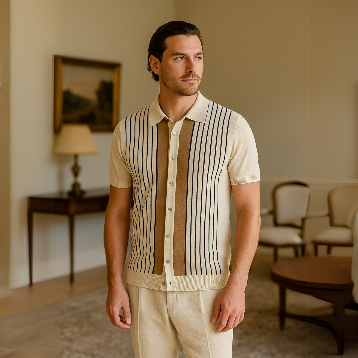 Polo de Punto a Rayas Montelle para Hombre