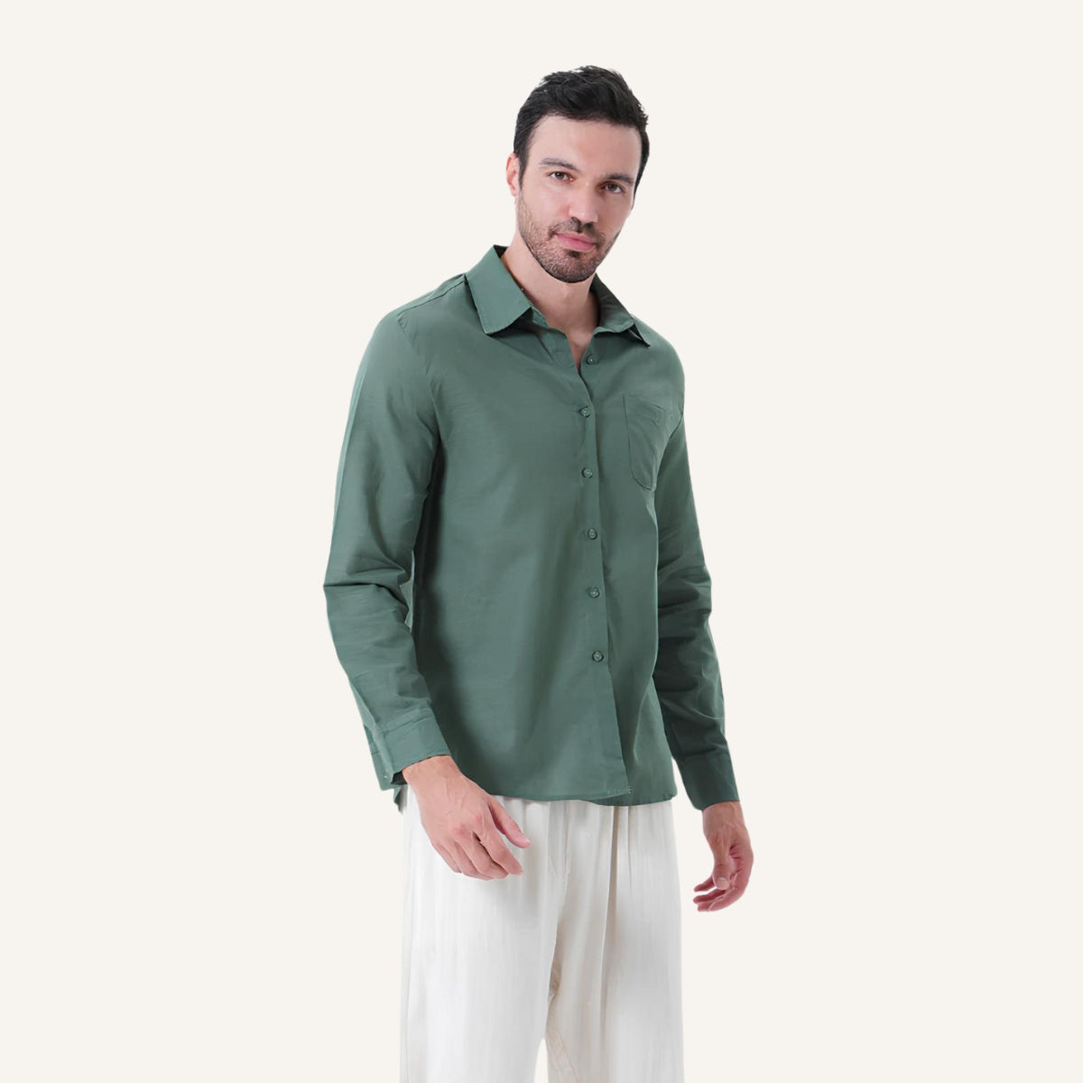 Camisa de Lino de Manga Larga para Hombre Milford