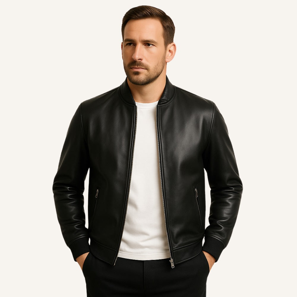 Compra 1 y llévate 2 – Chaqueta de Cuero para Hombre Gran Nero