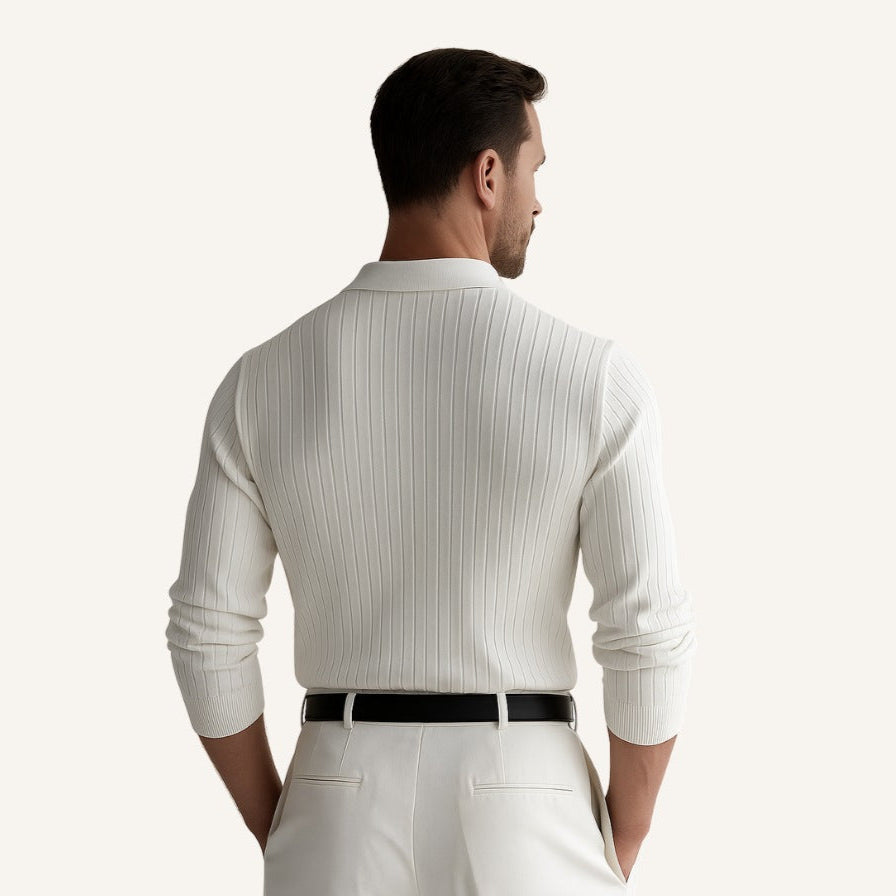 Compra 1 y llévate 2 – Polo de Canalé de Manga Larga Nazionale para Hombre