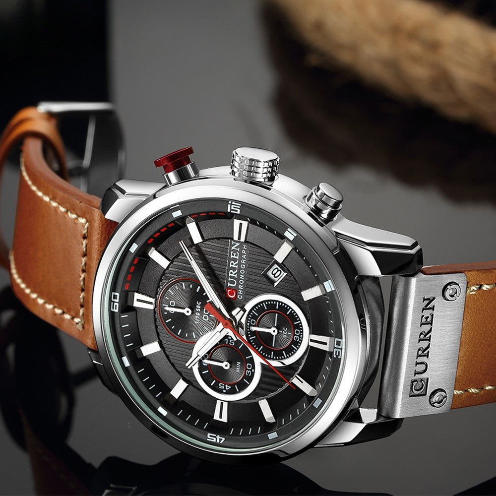 Reloj Cronógrafo de Cuero para Hombre Dominus