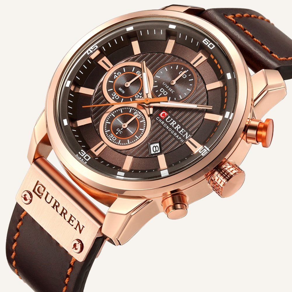 Reloj Cronógrafo de Cuero para Hombre Dominus