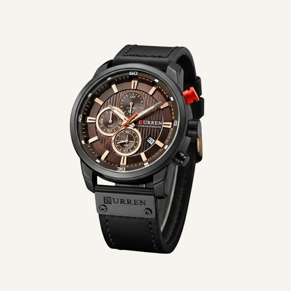 Reloj Cronógrafo de Cuero para Hombre Dominus