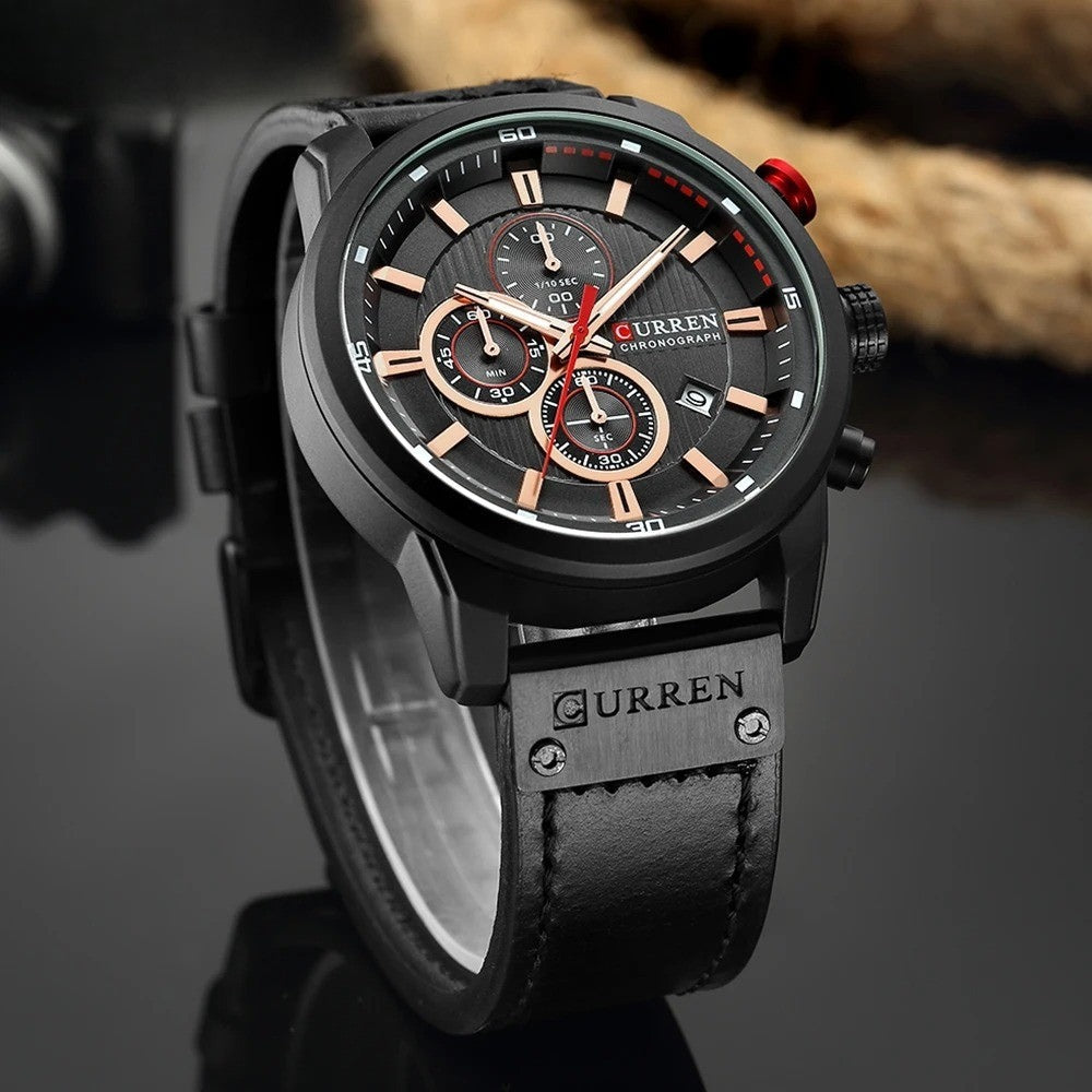 Reloj Cronógrafo de Cuero para Hombre Dominus