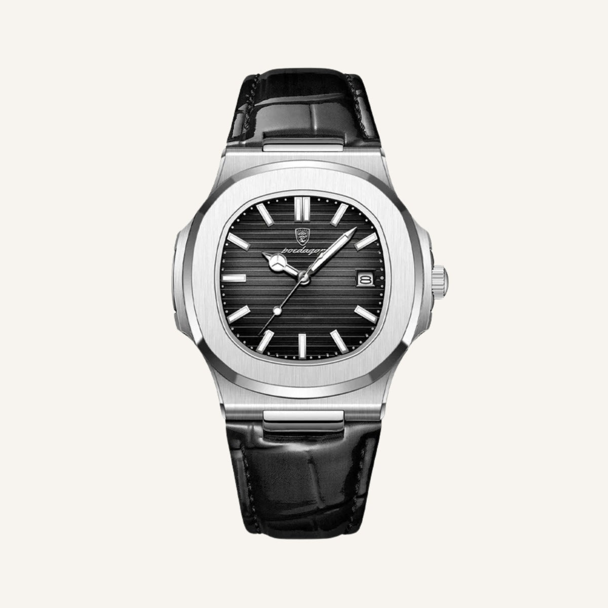 Reloj de Cuero Negro Luxe Civano