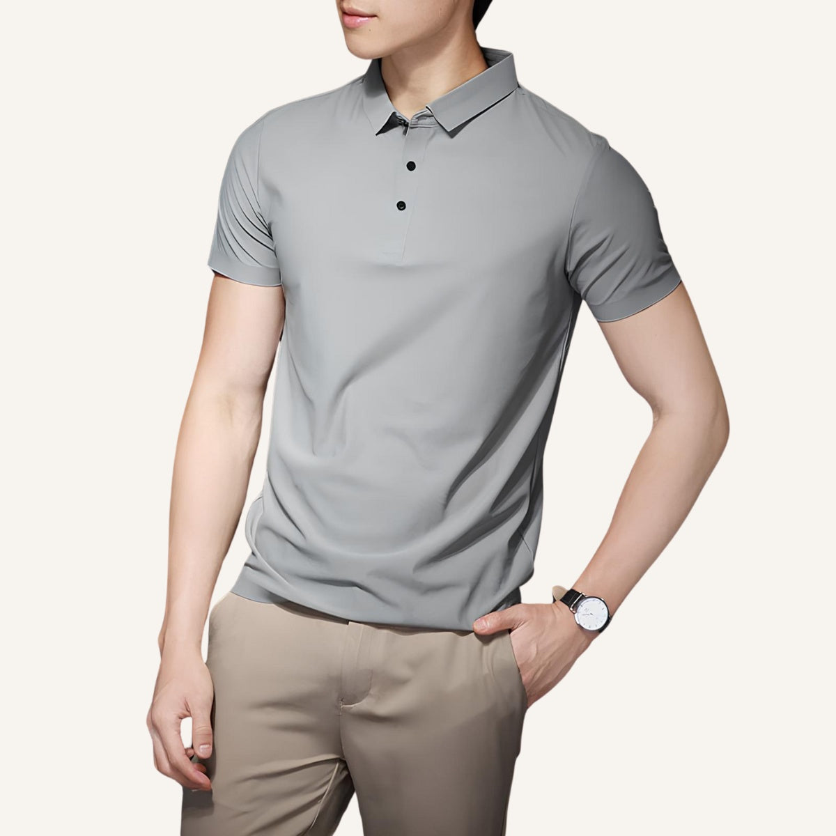 Polo de Seda Fría para Hombre - Antiarrugas