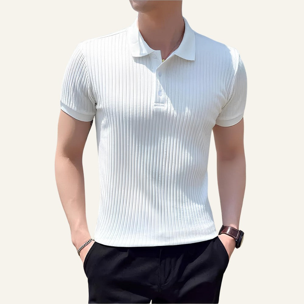 Camisa Polo de Tejido Canalé para Hombre Bourton