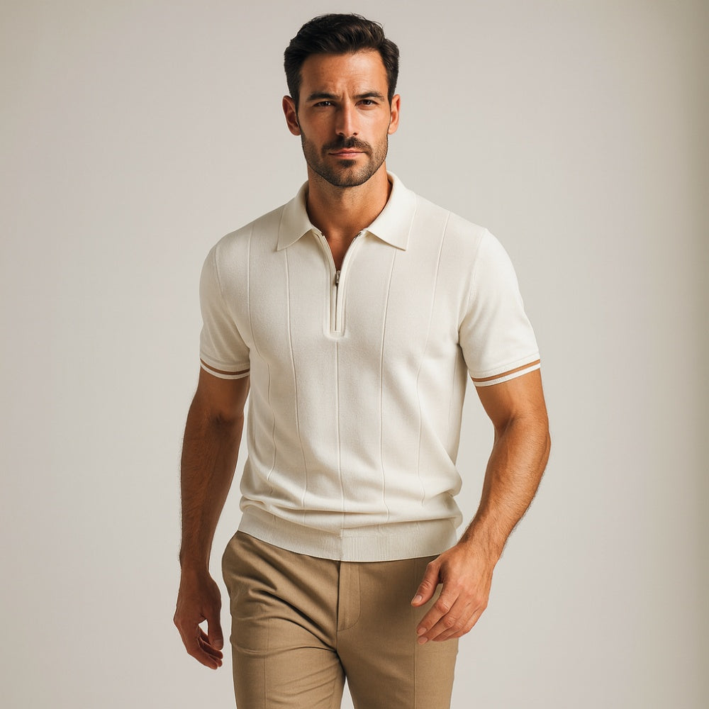 Camisa Polo para Hombre con Medio Cierre Old Money Vissori