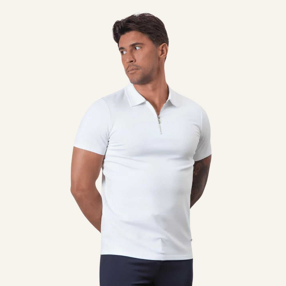 Camisa Polo Elegante para Hombre con Medio Cierre Perion