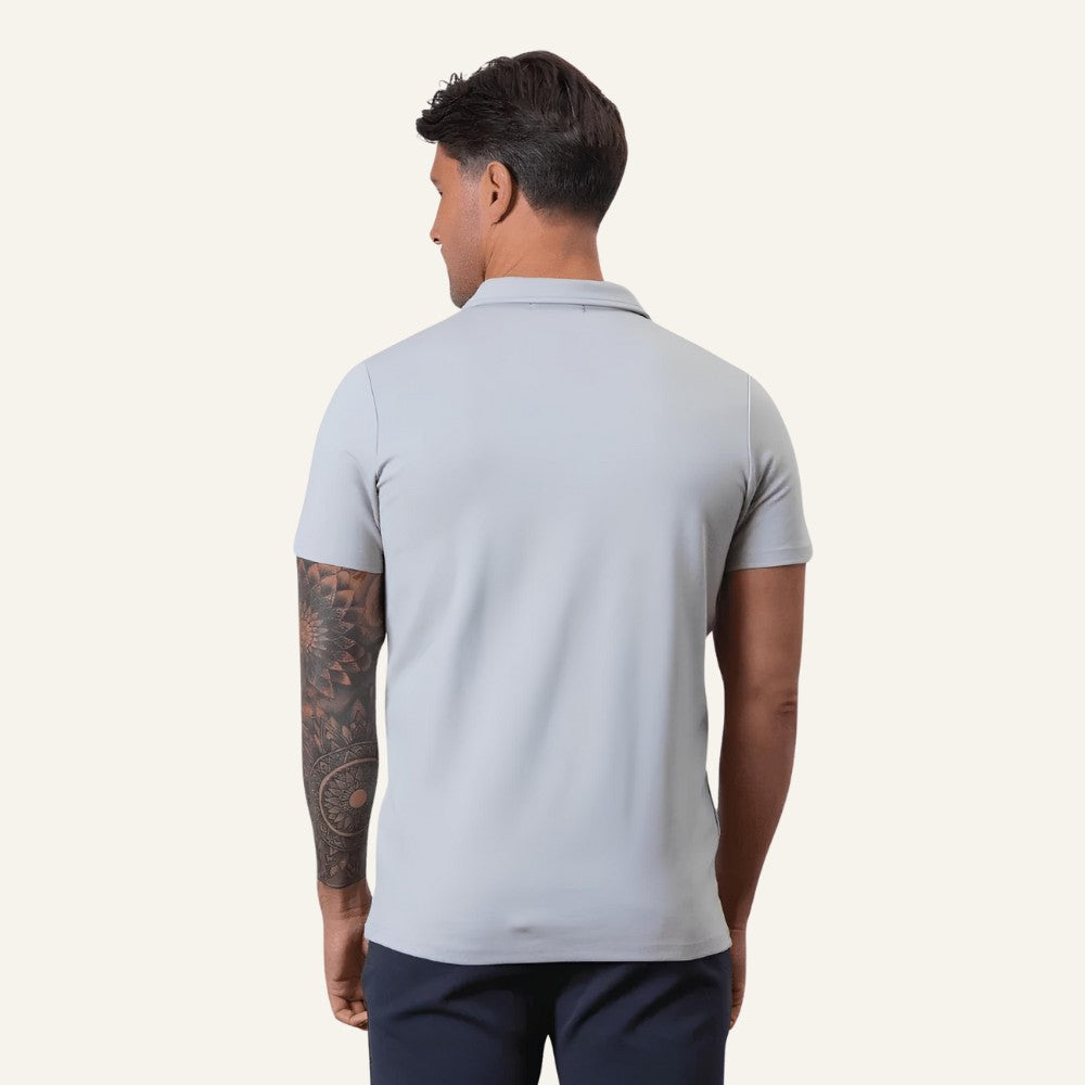 Camisa Polo Elegante para Hombre con Medio Cierre Perion