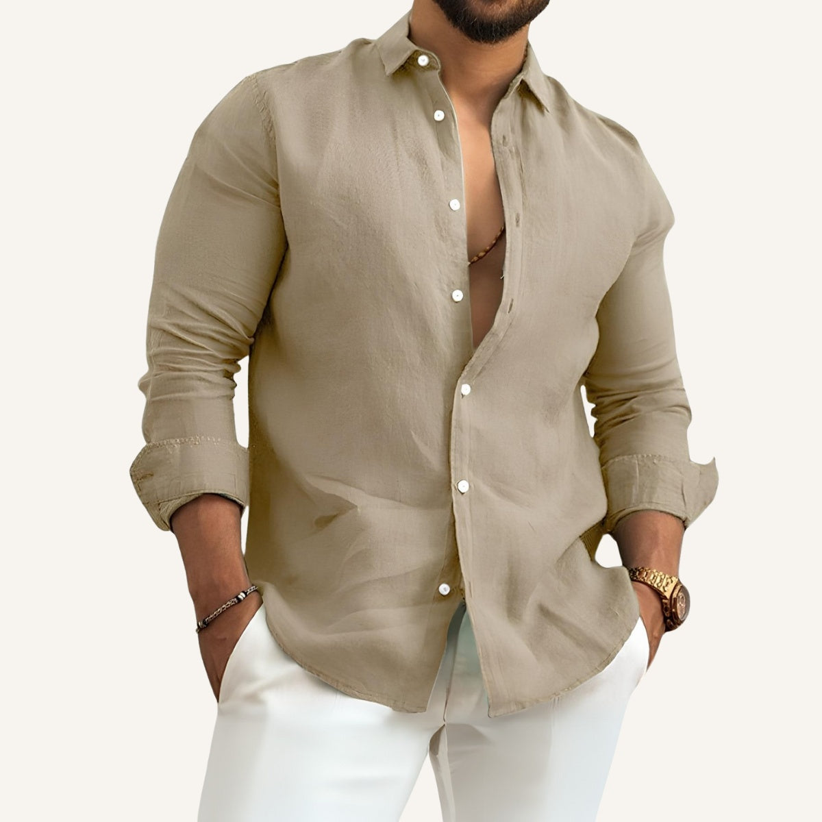 Camisa de Lino para Hombre Verano