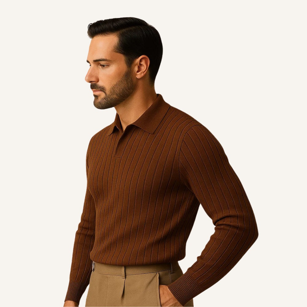 Compra 1 y llévate 2 – Polo de Canalé de Manga Larga Nazionale para Hombre