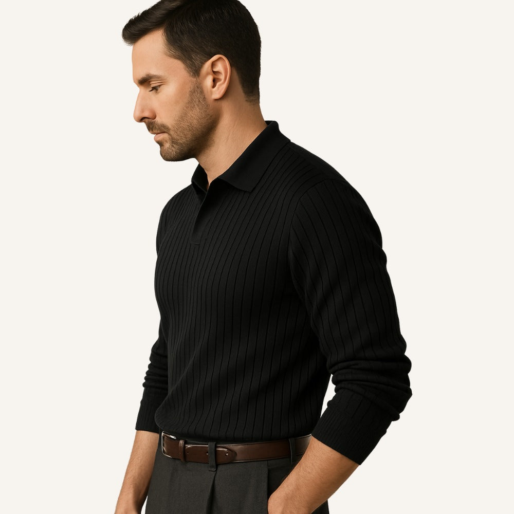 Compra 1 y llévate 2 – Polo de Canalé de Manga Larga Nazionale para Hombre