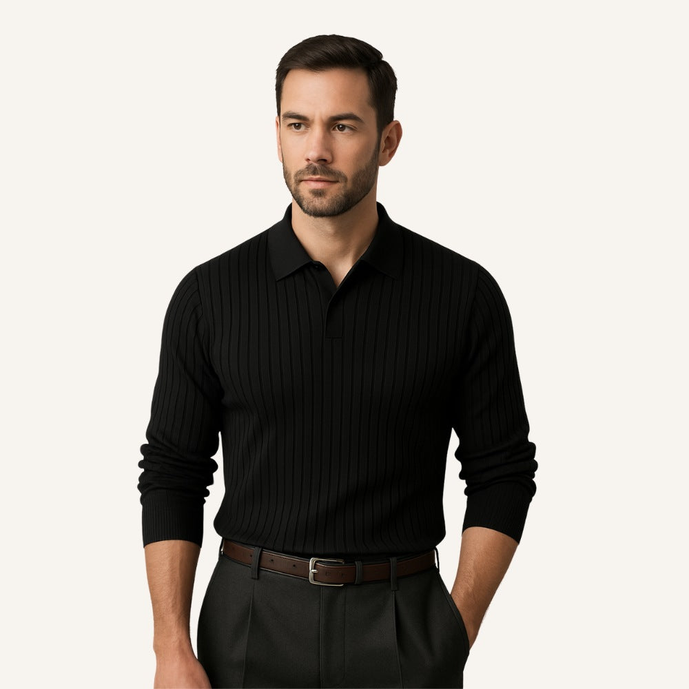 Compra 1 y llévate 2 – Polo de Canalé de Manga Larga Nazionale para Hombre