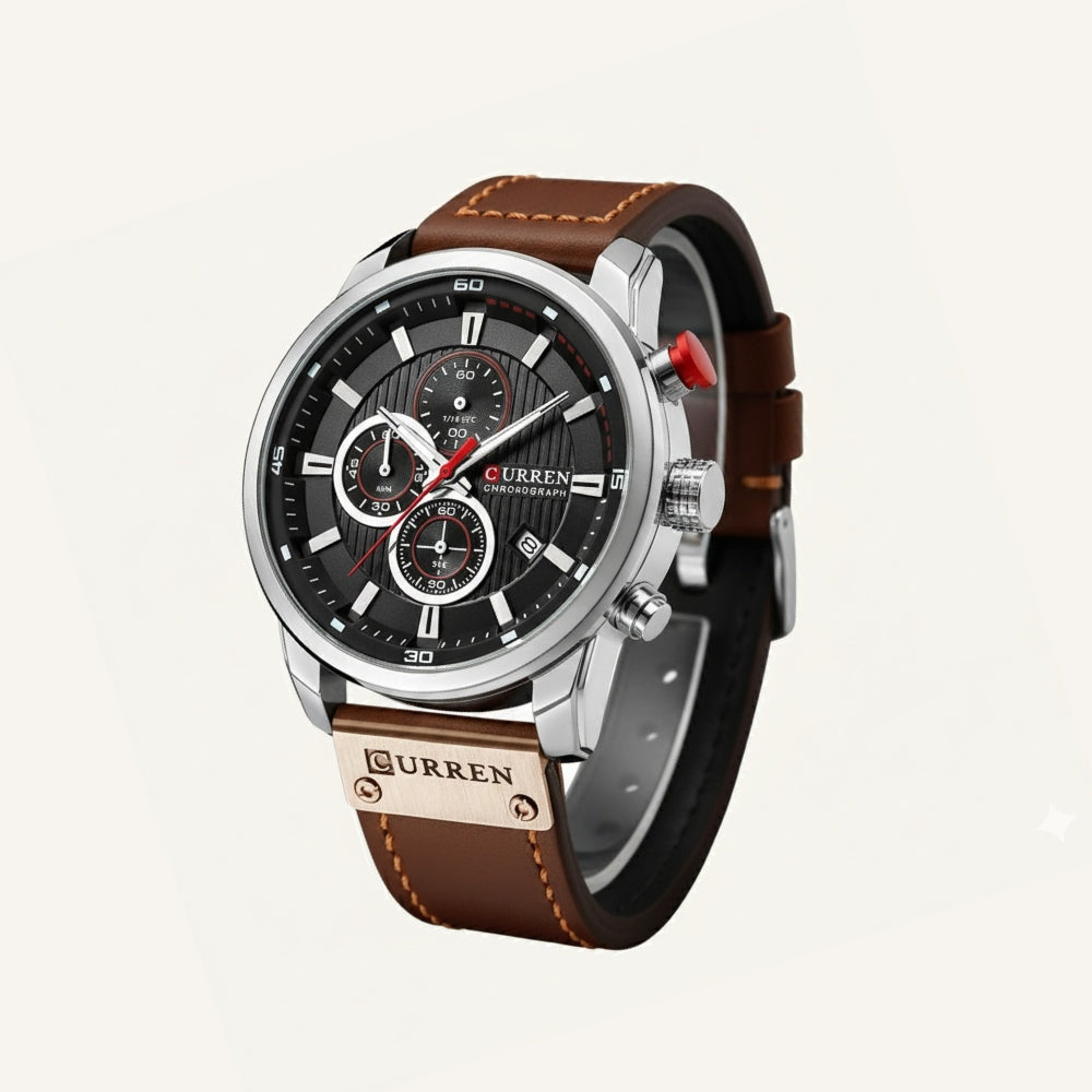 Reloj Cronógrafo de Cuero para Hombre Dominus