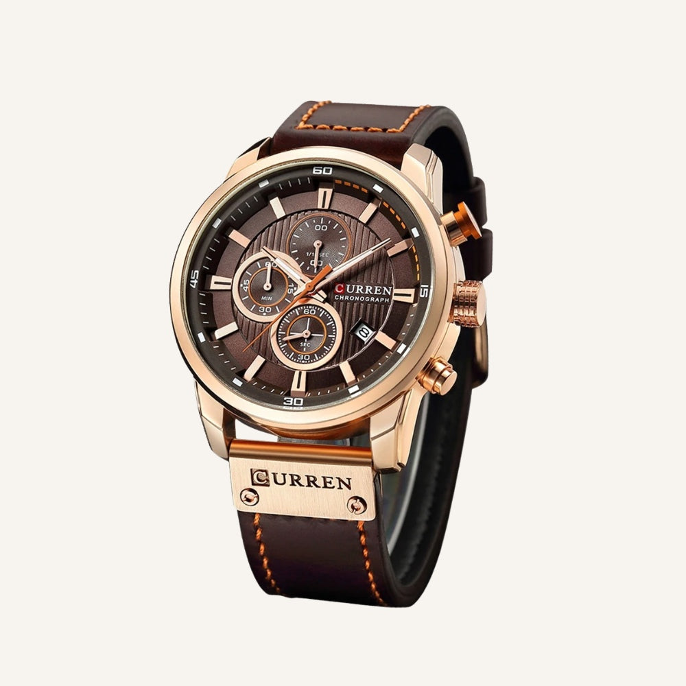 Reloj Cronógrafo de Cuero para Hombre Dominus