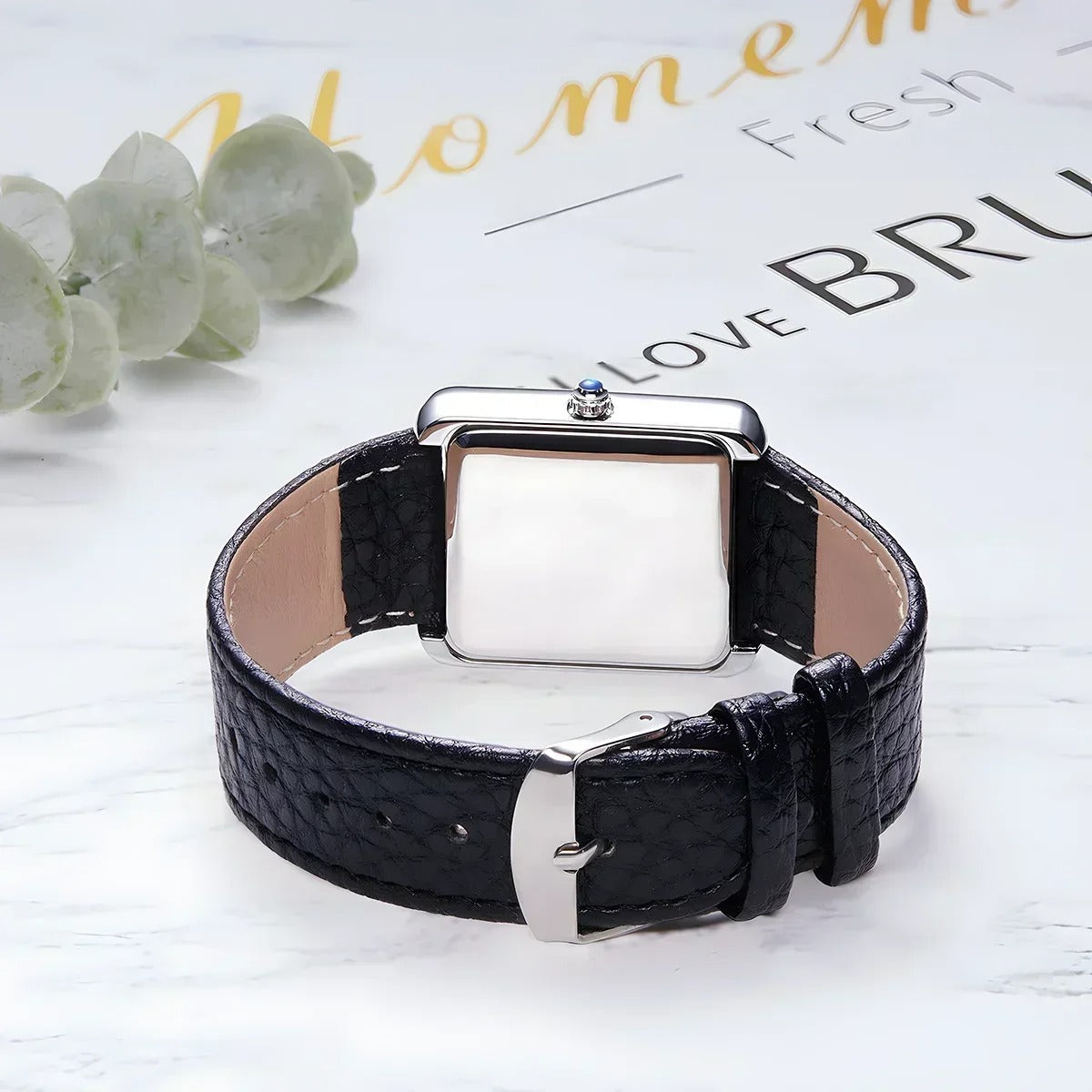 Reloj Rectangular de Cuero para Hombre Raez Atempori Azul